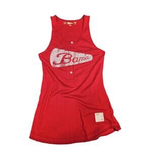 Distant Replays Bama Shirt Womens Medium Red Button Tank Top Alabama Graphic USA